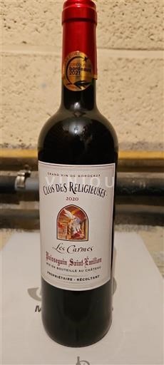 Bordeaux Puisseguin-Saint-Émilion Clos des Religieuses Les Carmes 2020