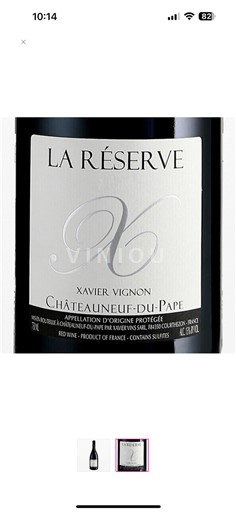 Valle del Ródano Châteauneuf-du-Pape. Xavier Vignon La Réserve Sin añada
