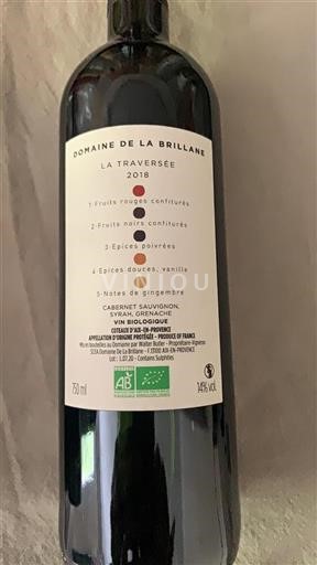 Provenza Coteaux d'Aix-en-Provence Domaine La Brillane La Traversée 2018