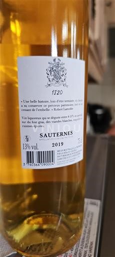 Bordeaux Sauternes Château Haut-Bergeron 2019