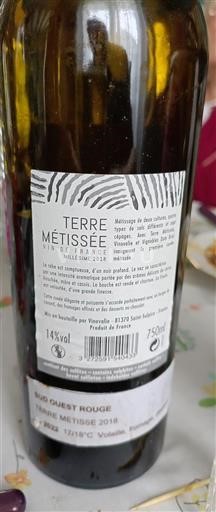 Sudoeste Não especificado Vinovalie Terre Métissée 2018