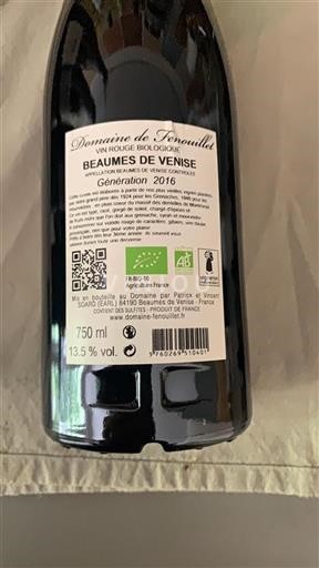Rhône Valley Beaumes de Venise Domaine Fenouillet Génération 2016