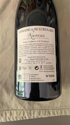 Vallée du Rhône Rasteau Domaine Beaurenard Rasteau 2019