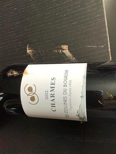 Vin Rouge sec Charmes Les Collines du Bourdic 2022 France Languedoc