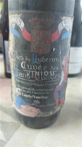 Vin Rouge sec Sans-Culottes Cave des Vignerons de Lauris/Vaucluse Non millésimé France Vallée du Rhône Luberon