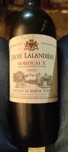 Burdeos Bordeaux Château Le Mayne Turon Croix Lalandière 2005