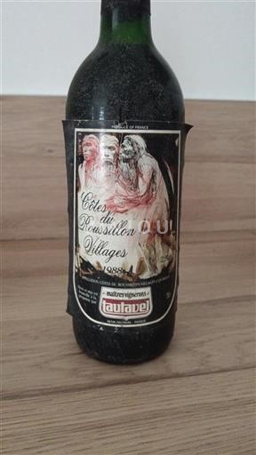 Vin Rouge sec Les Maîtres Vignerons de Tautavel 1988 France Roussillon Côtes du Roussillon Villages AOC