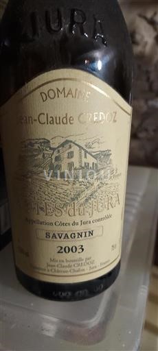Jura Côtes-du-Jura Jean-Claude Credoz Savagnin 2003