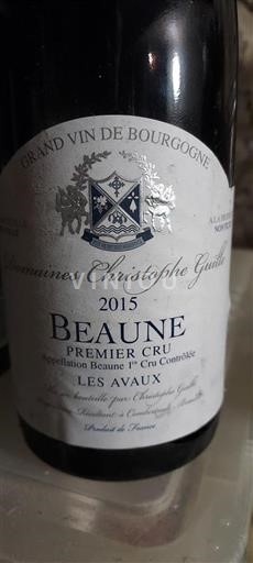 Bourgogne Beaune Premier Cru Domaine S Christophe Guillot Les Avaux 2015