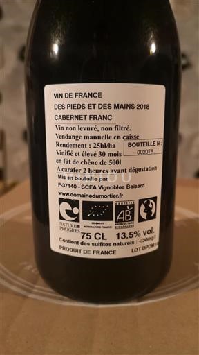 Loiren laakso Määrittelemätön Domaine Mortier Des Pieds et des Mains 2018