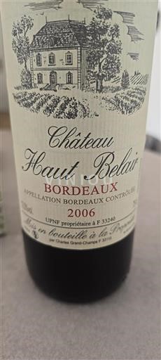 Bordeaux Château Haut Belair 2006