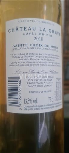 Bordeaux Sainte-Croix-Du-Mont Château La Grave du Pin 2018