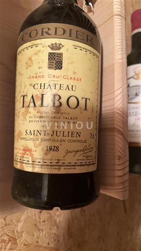 Bordeaux Saint-Julien Grand Cru Talbot 1978