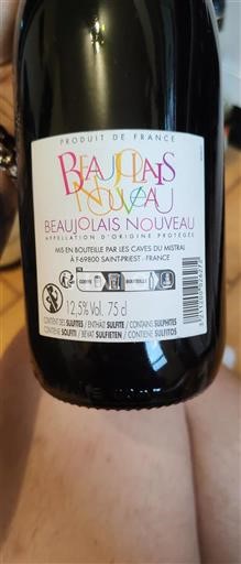 Beaujolais Beaujolais Nouveau Les Caves du Mistral Beaujolais Nouveau 2022