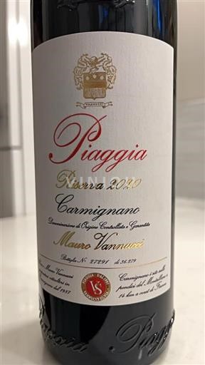 Toscana Carmignano Piaggia di Vannucci Silvia Riserva 2020
