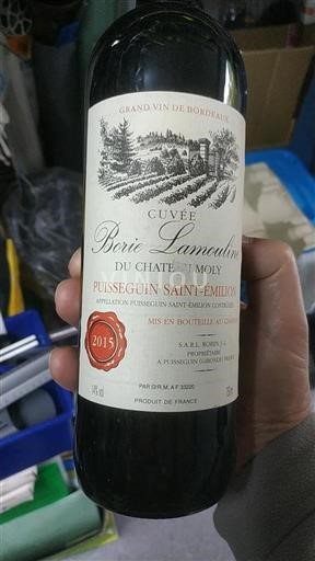 Bordeaux Puisseguin-saint-émilion Château Moly Borie Lamouline 2015