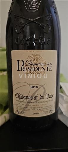 Vallée du Rhône Châteauneuf-du-pape Domaine La Présidente 2018