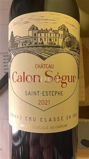 Bordeaux Saint-Estèphe Grand Cru Calon Ségur 2021