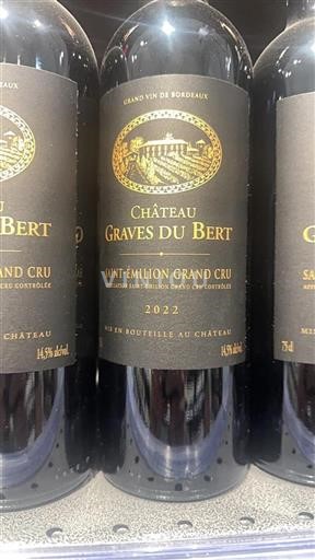 Bordeaux Saint-Émilion Grand Cru Graves du Bert 2022