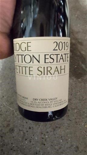 California AVAs Dry Creek Valley Ridge Vineyards Lytton Estate 2019