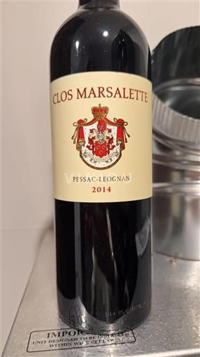 Bordeaux Pessac-Léognan Clos Marsalette 2014