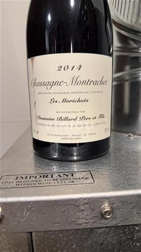 Bourgogne Chassagne-montrachet Domaine Billard Père et Fils Les Morichots 2014