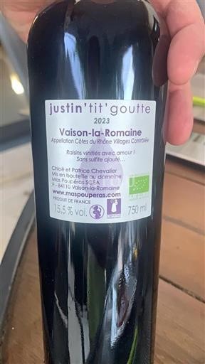 Rhônetal Côtes-du-Rhône-Dörfer Mas Poupéras justin'tit'goutte 2023