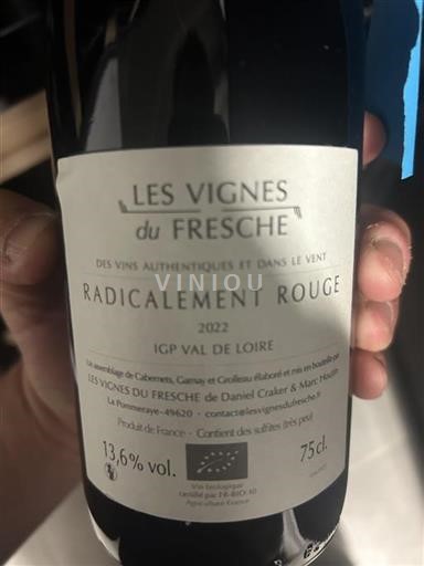 Loire-dalen Loiredalen Les Vignes du Fresche Radicalement Rouge 2022