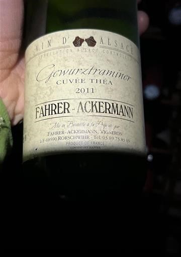 Alsácia Grand Cru Fahrer-Ackermann Cuv%c3%a9e Th%c3%a9a 2011