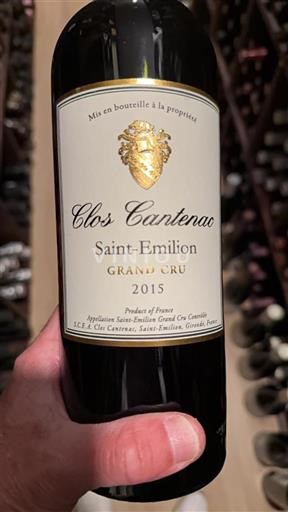 Burdeos Saint-Émilion Gran Cru Grand Cru Clos Cantenac 2015