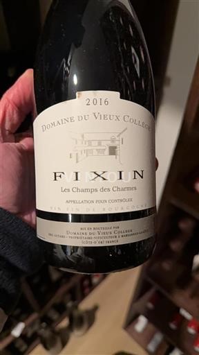 Burgundy Fixin Domaine Vieux Collège Les Champs des Charmes 2016