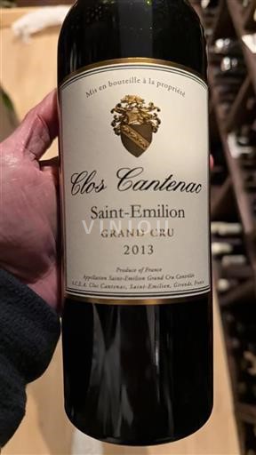 Burdeos Saint-Émilion Grand Cru Clos Cantenac 2013