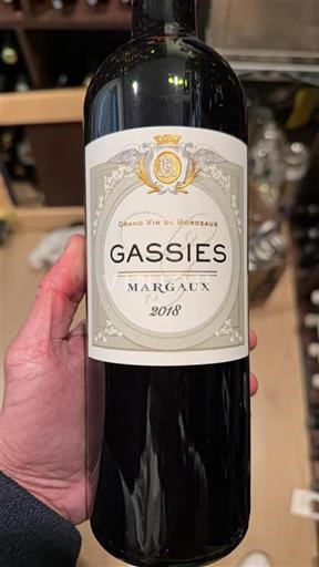 Bordeaux Margaux Grand Cru Gassies 2018