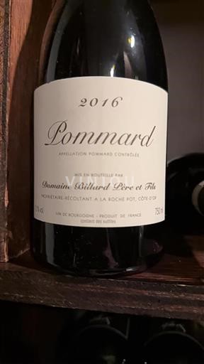 Bourgogne Pommard Domaine Billard Père et Fils 2016