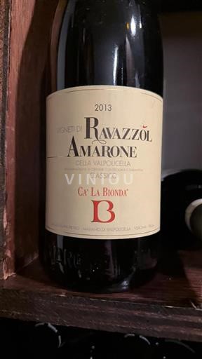 Vin Rouge sec Ravazzol Ca' La Bionda 2013 Italie Vénétie