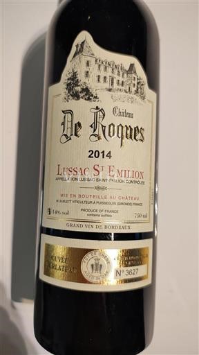Bordeaux Lussac-saint-émilion Château Roques Cuve Merlatel 2014