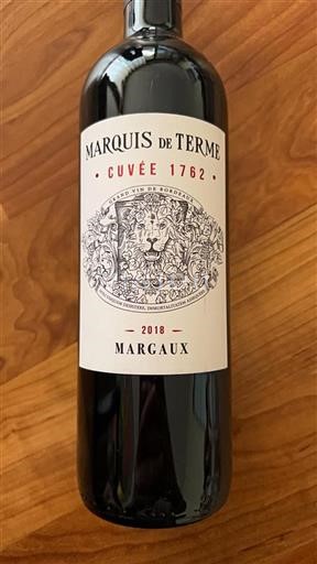 Vin Rouge sec Cuv%c3%a9e 1762 Château Marquis de Terme 2018 France Bordeaux Margaux Grand Cru