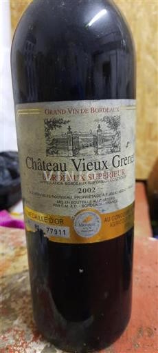 Bordeaux Bordeaux Supérieur Château Vieux Grenet 2002