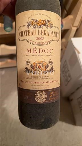 Bordeaux Médoc Cru Bourgeois Bégadanet 2003