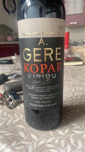Villány A. Gere Kopar 2017
