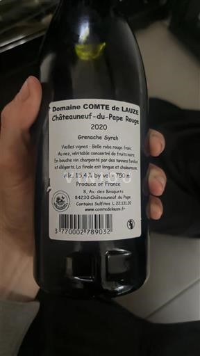 Valle del Rodano Châteauneuf-du-Pape Domaine Comte de Lauze 2020