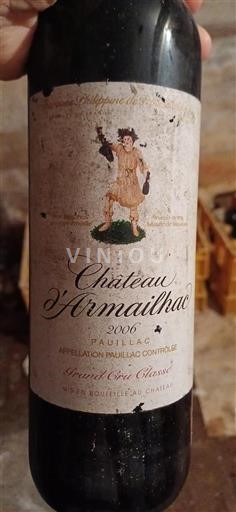 Bordéus Pauillac Grand Cru Classé Château Armailhac 2006