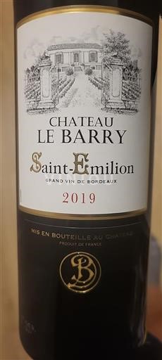 Bordeaux Saint-Émilion Château Le Barry 2019