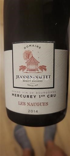 Bourgondië Mercurey Premier Cru Domaine Jeannin-Naltet Les Nauges 2014