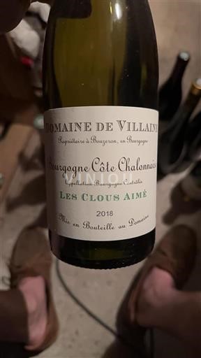 Bourgogne Bourgogne Côte Chalonnaise Domaine Villaine Les Clous Aimé 2018
