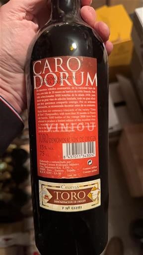 Castile and León Toro Bodega Carmen Rodríguez Méndez Caro d'Orum Selección Especial Crianza 2008
