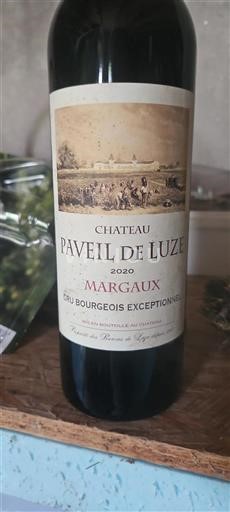 Bordeaux Margaux Cru Bourgeois Exceptionnel Château Paveil de Luze 2020