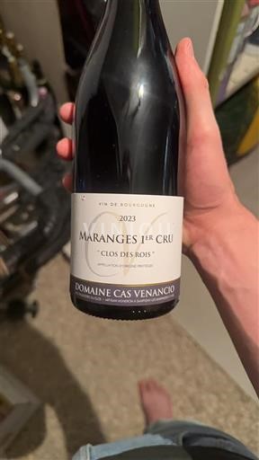Vin Rouge sec Clos des Rois Domaine Cas Venancio 2023 France Bourgogne Maranges AOC Premier Cru
