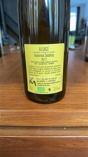 Alsácia Kumpf & Meyer Auxerrois Selmling 2016