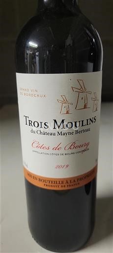 Bordeaux Côtes-de-bourg Château Mayne Berteau Trois Moulins 2019